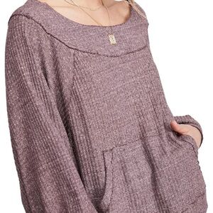 Free People Westend Thermal - Wine - Size Small